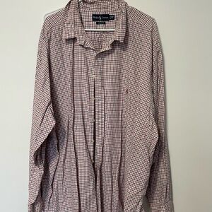 Used Ralph Lauren Men's Red Checkered Shirt